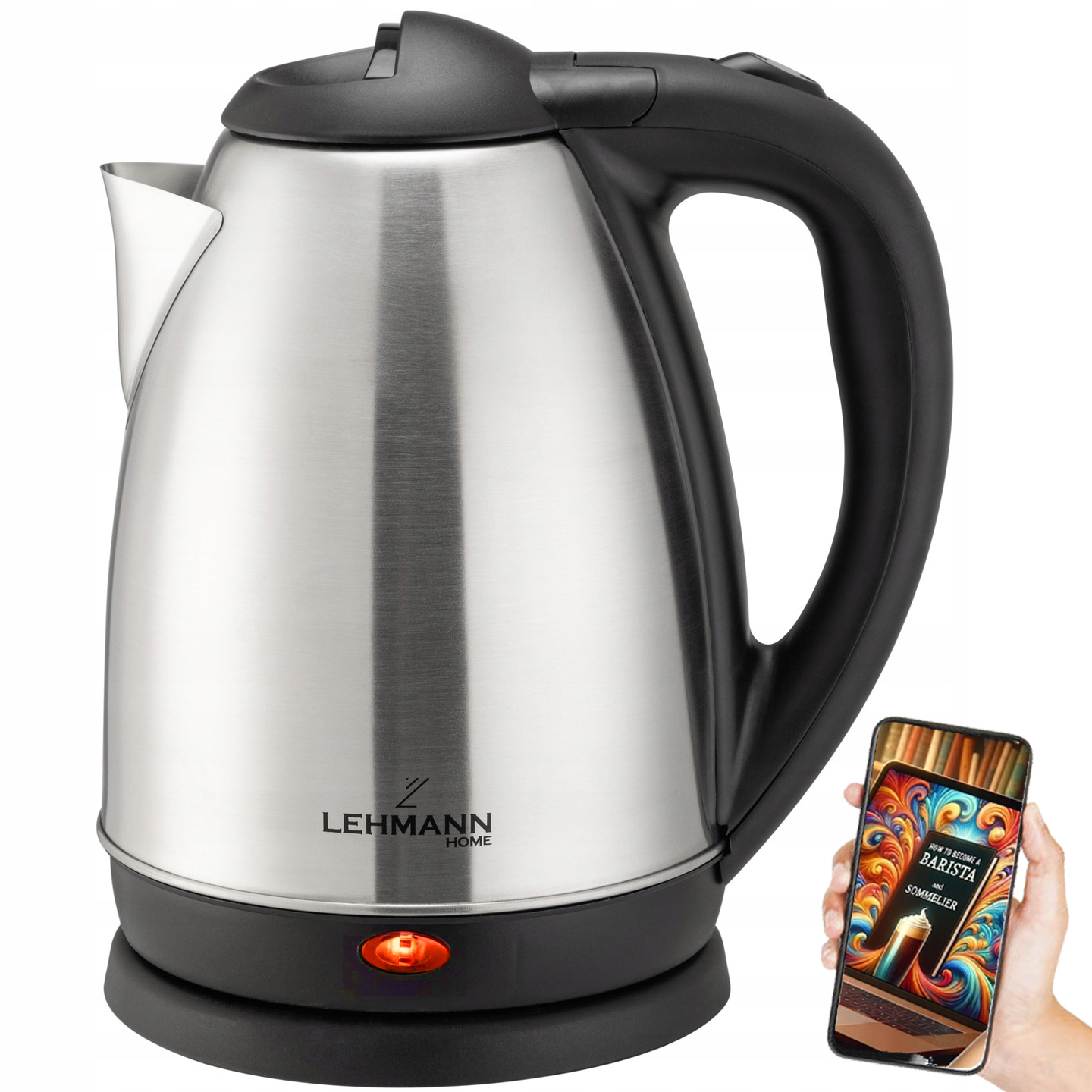 Rýchlovarná kanvica Lehmann Steel 2200 W 1,8 l strieborná/šedá